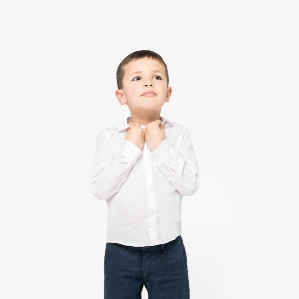 Spasso Kids Long Sleeve Linen Shirt Thumbnail